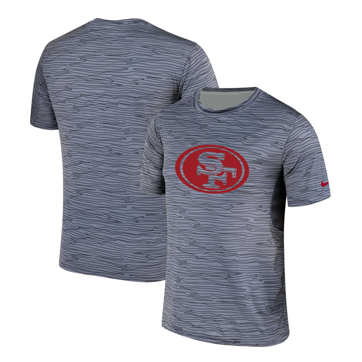 San Francisco 49ers Nike Gray Black Striped Logo Performance T-Shirt,We sell and wholesale San Francisco 49ers Nike Gray Black Striped Logo Performance T-Shirt on line form chian!